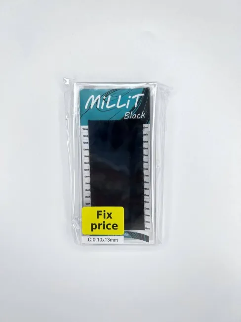 Черные ресницы Millit Fix Price C+ 0.07 06мм 16 линий