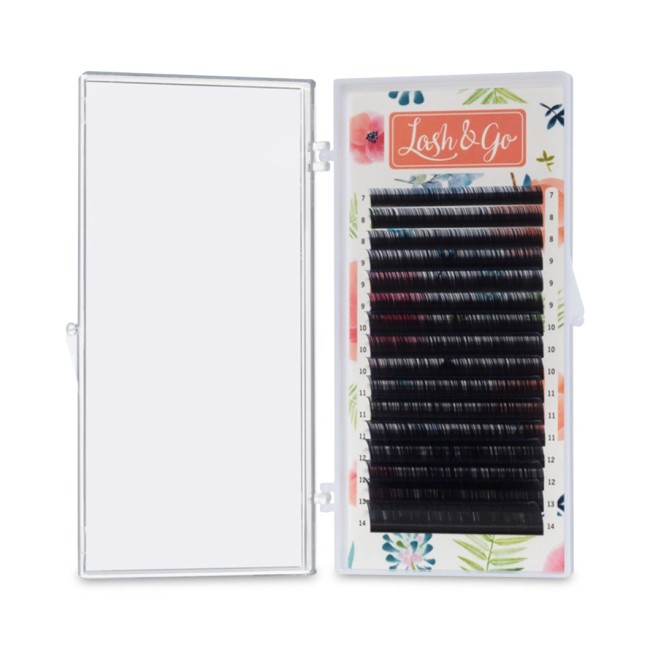 Омбре ресницы Lash&Go микс 0,10/C/7-14 mm "Синий" (16 линий)
