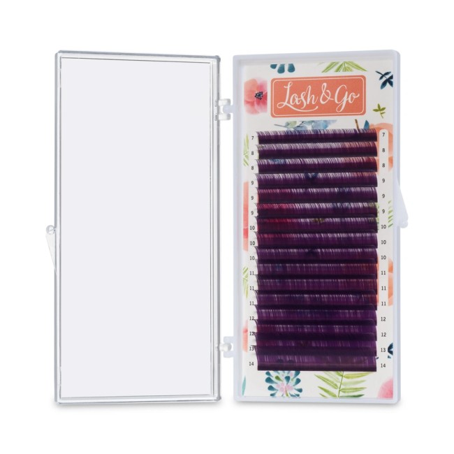 Омбре ресницы Lash&Go микс 0,10/C/7-14 mm "Фиолетовый" (16 линий)