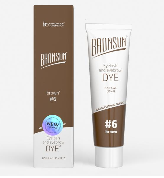 Краска для ресниц и бровей BRONSUN, цвет коричневый #6, 15мл
