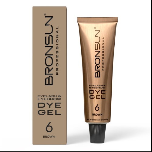 Краска для ресниц и бровей BRONSUN, цвет коричневый #6, 15мл