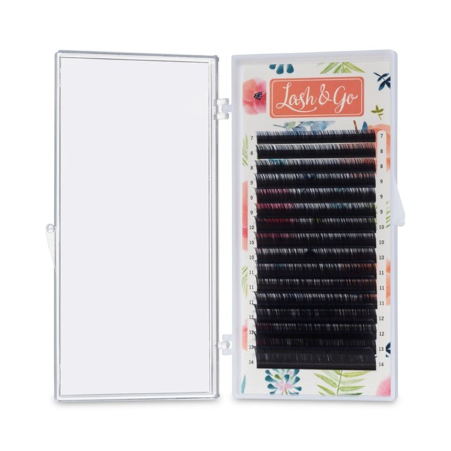 Омбре ресницы Lash&Go микс 0,10/D/7-14 mm "Синий" (16 линий)
