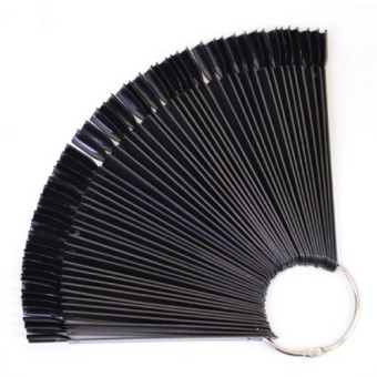 Палитра (типсы) "веер" для лаков на кольце, 50шт, черная