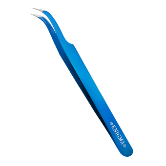 Пинцет изогнутый 90° Enigma (Blue metallic, с ручной заточкой extra-sharp) Пинцет изогнутый 90° Enigma (Blue metallic, с ручной заточкой extra-sharp)