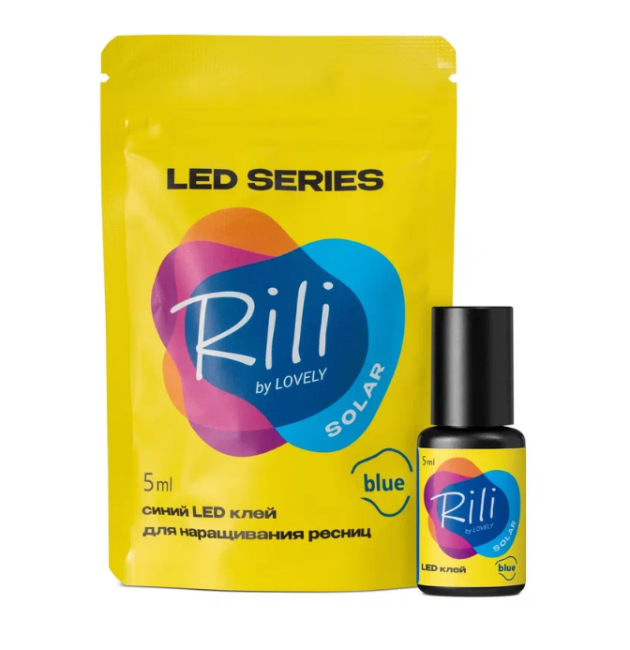 Клей синий для LED наращивания Rili Solar Blue, 5 мл Клей синий для LED наращивания Rili Solar Blue, 5 мл