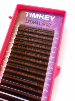Темно коричневые ресницы Timkey - MIX LB 0.10 7-14mm 16 lines
