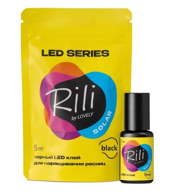Клей черный для LED наращивания Rili Solar Black, 5 мл Клей черный для LED наращивания Rili Solar Black, 5 мл
