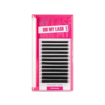 Ресницы черные OH! MY LASH в пучках YY-U - 12 линий - MIX C 0.07 8-15мм