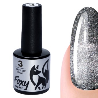 Гель-лак кошачий глаз светоотражающий (Gel polish CAT'S EYE FLASH) #03, 8 ml, Foxy Expert Гель-лак кошачий глаз светоотражающий (Gel polish CAT'S EYE FLASH) #03, 8 ml, Foxy Expert