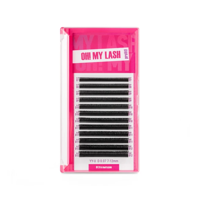Ресницы черные OH! MY LASH в пучках YY-U - 12 линий - MIX D 0.07 8-15мм