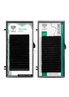 Ресницы чёрные Lovely серия "Silicone" - 16 линий M 0.07 09мм