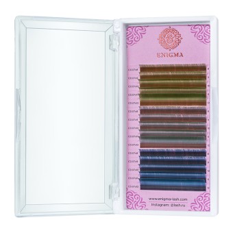 Цветные ресницы Enigma микс 0,07/C/8-12 mm "Forest lake" (15 линий)