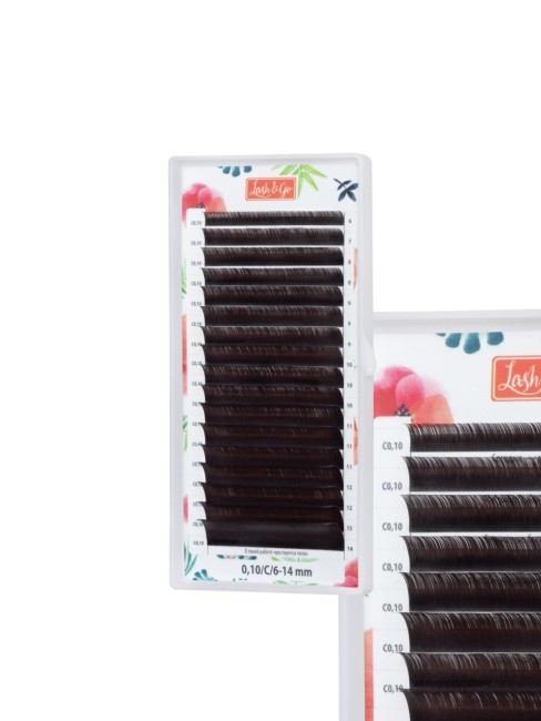 Коричневые ресницы Lash&Go "Мокка" микс 0,07/C/6-14 mm  (17 линий)