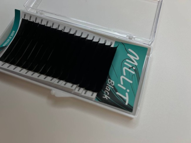 Черные ресницы Millit Fix Price L 0.07 09мм 16 линий