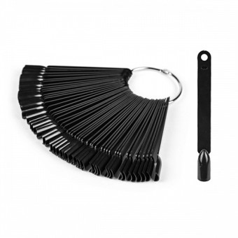 Типсы веер для демонстрации лака, чёрные, квадрат 50шт Типсы веер для демонстрации лака, чёрные, квадрат 50шт