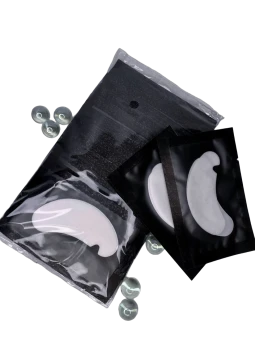 Патчи для наращивания ресниц (черный) с вырезом, 50 пар