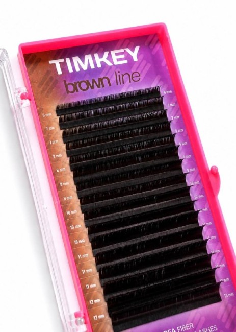 Коричневые ресницы мокка Timkey - MIX LC 0.07 7-14mm 16 lines