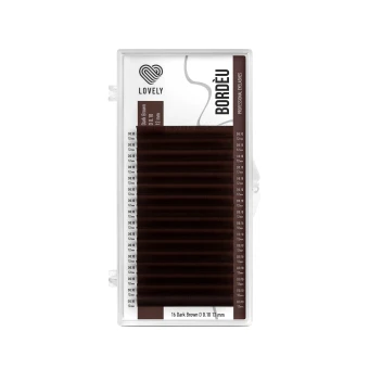 Ресницы темно-коричневые LOVELY Bordèu - 16 линий - MIX (M 0.07 6-13мм)