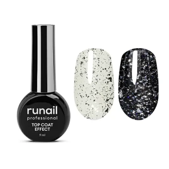 Глянцевый топ Top Сoat EFFECT SILVER POTAL, 9 мл №9908 ruNail