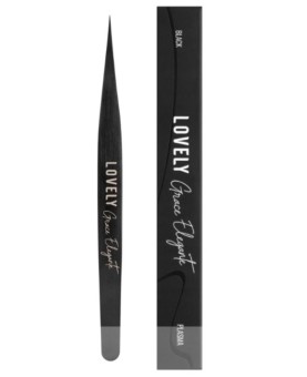 Пинцет для наращивания ресниц Lovely NanoFiber, серия Grace Elegante Black, тип Прямой