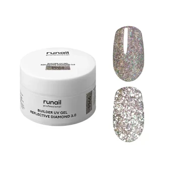 Моделирующий УФ-гель светоотражающий BUILDER UV GEL REFLECTIVE DIAMOND 3.0, 15г №9966 ruNail