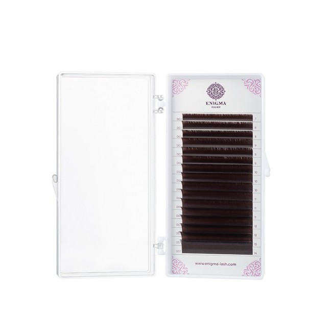 Ресницы Enigma Light цвет «Мокка» микс 0.10/C/7-14 mm (16 линий)