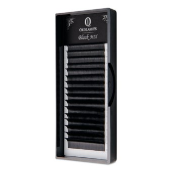 Ресницы OkoLashes серии BLACK изгиб D MIX 0.12 (8-14мм), 16 линий