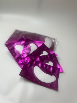 Патчи для наращивания ресниц (фиолетовые) с вырезом, 50 пар