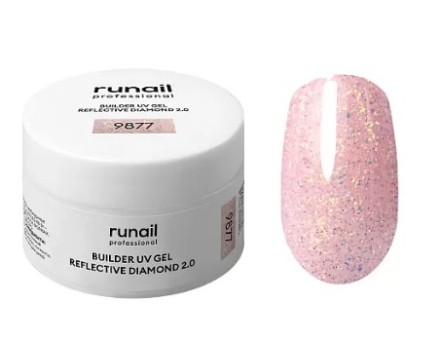 Моделирующий УФ-гель светоотражающий BUILDER UV GEL REFLECTIVE DIAMOND 2.0, 15г №9877 ruNail Моделирующий УФ-гель светоотражающий BUILDER UV GEL REFLECTIVE DIAMOND 2.0, 15г №9877 ruNail