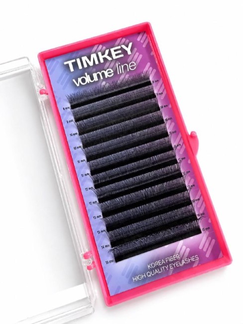 Черные ресницы Timkey - Пучки 3D W MIX LС 0.07 7-14mm 12 lines