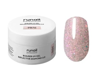 Моделирующий УФ-гель светоотражающий BUILDER UV GEL REFLECTIVE DIAMOND 2.0, 15г №9876 ruNail Моделирующий УФ-гель светоотражающий BUILDER UV GEL REFLECTIVE DIAMOND 2.0, 15г №9876 ruNail
