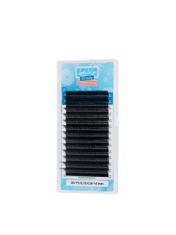 Черные ресницы Lash&Go микс готовые пучки YY 2D 0.10/C/8-14 mm 14 линий