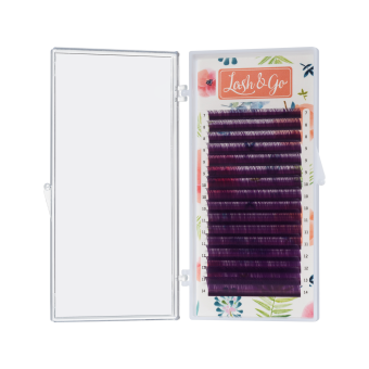 Цветные ресницы Lash&Go микс 0,07/C/7-14 mm "Фиолетовый" (16 линий)