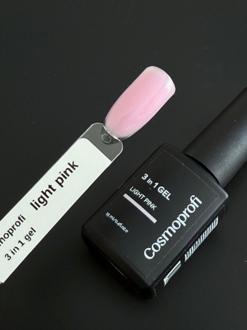 Cosmoprofi 3в1 Light Pink Универсальный гель - 15 мл – гель с кистью для наращивания